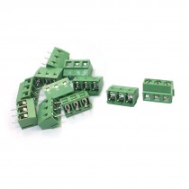 6mm Pitch Pluggable Type Green Screw Terminal Block Connector 11Pcs