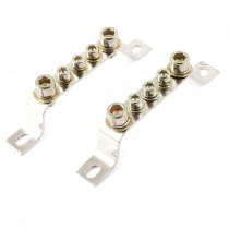 Bronze Tone  2x15 5 Positions Terminals Barrier Connector 2 Pcs