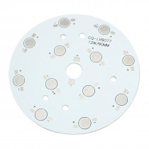 90mm Circle Aluminum PCB Circuit Board for 12 x 1W 3W LED in Series