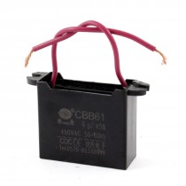 AC 450V 4uF 5% 50/60Hz Wire Lead Rectangle Shape Motor Run Capacitor CBB61