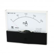 44C1 DC 0 -200mA Class 1.5 Accuracy Clear Rectangle Panel Analog Ammeter Gauge