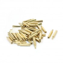 50Pcs 20mm x 26mm M3 Male to Female Threaded Brass Hexagon Standoff Spacer