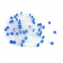 50Pcs Blue Cover Clear Plastic Round Shape Urine Test Cups Holder 12mL