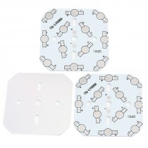 3Pcs 12 x 1W 3W LED High Power Aluminum PCB Circuit Board 64mm x 64mm