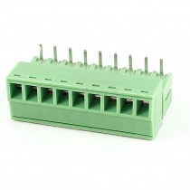 Green 9Pin 3.5mm Spacing PCB Screw Terminal Block Connector 300V 8A AWG22-16