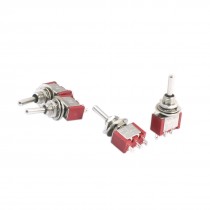 SPDT ON-OFF-ON 3 Position Momentary Electric Toggle Switch AC 120V 5A Red 4pcs