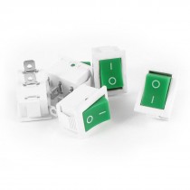 5Pcs KCD1 AC 250V 6A 125V 10A 2Pin SPST Power ON/OFF Panel Rocker Switch Green