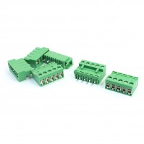 5Pcs 300V 10A 5.08mm Pitch 5Pin PCB Screw Terminal Block Connector Green
