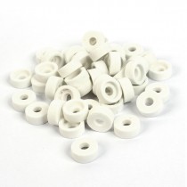 White 15mm OD 6mm Height Round Ceramic Insulation Protection Tube 50 Pcs