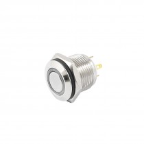 16mm Blue Ring LED 4 Terminal Pin Momentary Push Button Switch 1NO DC 24V