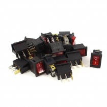 20 Pcs AC 250V/125V 6A/10A 3 Pin ON/OFF I/O SPST Snap in Mini Boat Rocker Switch