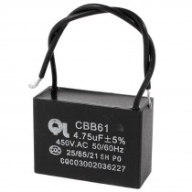 AC 450V 4.75uF 5% Dual Wired Metalized Polypropylene Film Motor Capacitor Black