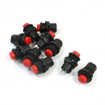 10Pcs Momentary 2Pin Terminal 12mm Panel Cutout Dia Push Button Switch