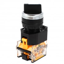 Plastic Panel Mounted 2 Position Latching Pushbutton Switch 400VAC 10A 1NO 1NC