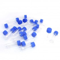 25Pcs Blue Cover Clear Plastic Round Shape Urine Test Cups Holder 30mL