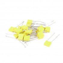 20 Pieces 100V 0.1uF 100NF 10% Radial Lead Box Type Correction Capacitors Yellow