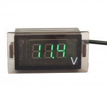 3 Number Green LED Digital Voltmeter Meter Gauge DC 3.5-30V for Motorcycle