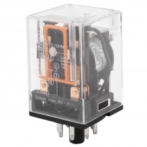 Motor Control 8-Pin DPDT DIN Rail Electromagnetic Relay DC 24V Coil