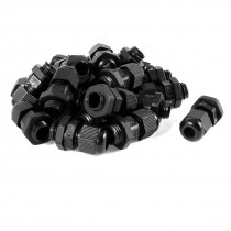 22 Pcs PG7 3.5mm to 6mm Waterproof Connector Adapter Plastic Cable Gland Black