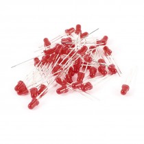 50 Pieces Straw Hat 3mm Diameter Red LED Lamp Light Emitting Diodes DC 2.5-3.0V