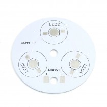 LED Aluminum PCB Circuit Board 60mm for 3 x 1W/3W/5W LEDs in Series