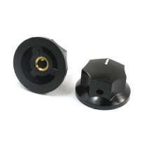 6mm Shaft Hole White Mark Rotary Potentiometer Control Knob 33x17mm 2 Pcs