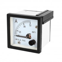 AC 0-75A Measuring Range Panel Mounting Ammeter Ampere Meter 99T1 48mm x 48mm