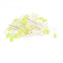 50 Pieces Straw Hat 3mm Yellow White LED Bulbs Lamp Emitting Diodes DC 2.5V-3.0V