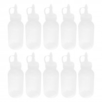 10Pcs 3.4oz 100ml White Plastic Cap Oil Water Measuring Bottles Liquid Container