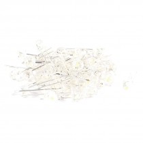 50 Pieces Clear Straw Hat 5mm White Blue LED Light Emitting Diodes DC 2.5-3.0V