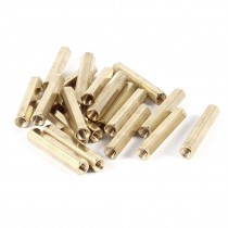20 Pieces M4 Female Threaded PCB Brass Standoff Spacer 35mm High Gold Tone M4x35