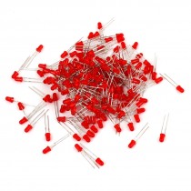DC3V 2 Pin Terminal 3mm Dia Round Head Red Light Emitting Diodes 190PCS