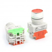 2 Pcs Ui 600V Ith 10A 23mm Thread DPST 1NO 1NC Momentary Push Button Switch