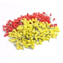 190Pcs E0508 1mm Inner Dia Tube Yellow Red Pre Insulate Ferrules for 22AWG Wire