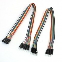 2Pcs 30cm 2.54mm 10P Male to Female M/M Connect Jumper Wire Cable Line