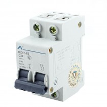35mm DIN Rail Mounted Double Pole Miniature Circuit Breaker AC 400V 32A