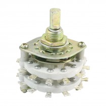 6mm Dia Shaft 2 Pole 11 Way Double Decks Band Channael Rotary Switch