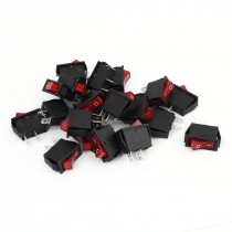 AC 15A/250V 20A/125V Red Light Illuminated SPST ON/Off Boat Rocker Switch 20Pcs