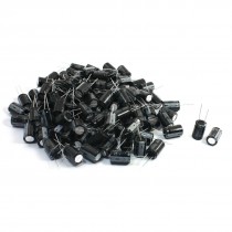 100Pcs Black 3300uF 25V 105 Degree Celsius Radial Electrolytic Capacitor
