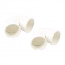 2 Pcs White PVC 50mm Inner Dia 120 Degree Design Pipe Tube Joint Connector