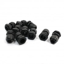 10 PCS PG13.5 19mm Thread Black Plastic Waterproof Cable Gland Joints 6-12mm