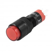DC 24V SPDT 5 Pin Soldering Momentary Red Light Press Push Button Switch