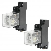 2Pcs JQX-13F LY2 DC 12V Coil Voltage 8 Pins PTF08A Socket Base Power Relay