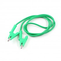 1M Long Alligator Clip Electrical Clamp Insulated Test Lead Cable Green