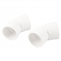 2 Pcs White PVC 40mm Inner Dia 45 Degree Design Pipe Hose Connector