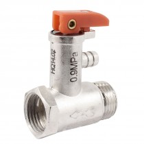 Silver Tone Electric Metal Water Heater Safety Relief Valve 0.9Mpa