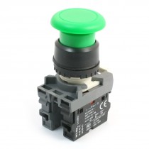 690V 10A 2NO DPST Momentary Green Mushroom Head Push Button Pushbutton Switch