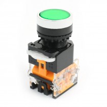Panel Mount Green Round Cap Momentary DPST Emergency Stop Switch AC 660V 10A