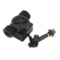 G1/2 0.5-30L/min 1.2Mpa Hall Switch Fluid Water Flow Sensor Flowmeter Black
