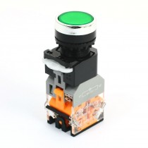 DPST Round Head Operator Green Indicator Light Push Button Switch 660V 10A